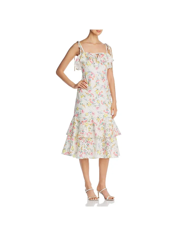 Doorbuster Deal San Juan Womens Ruffled Eyelet Maxi Dress