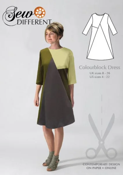 Discount Mania Sew Different Colourblock Dress