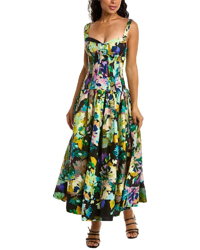 Savings Spectacular Nicholas Makenna Linen Midi Dress