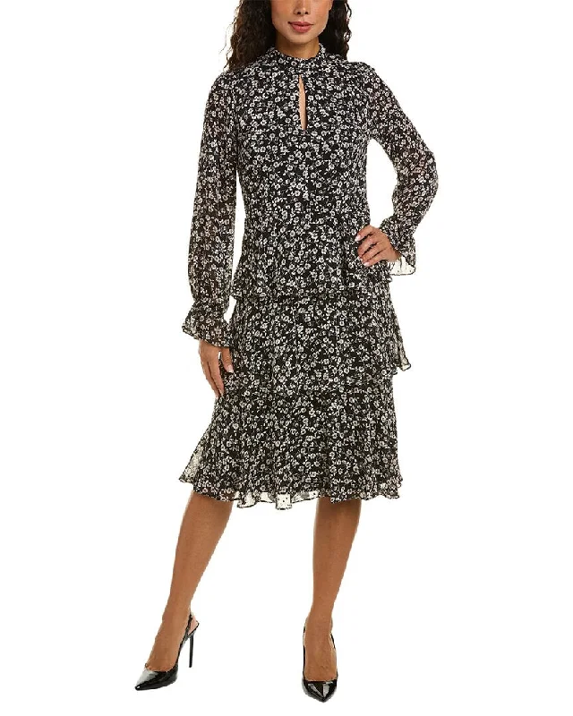 Flash Sale Mikael Aghal Tiered Ruffle Midi Dress