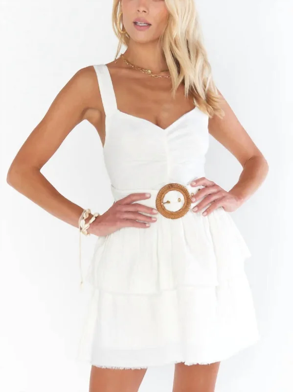 Deal Zone Cosmo Mini Dress In White Doublecloth