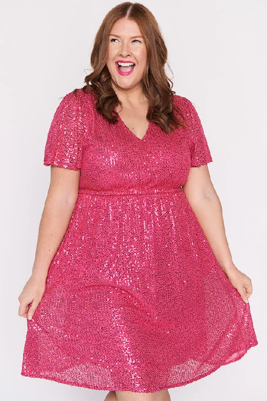 Online Exclusive Angelica Pink Sequins Dress