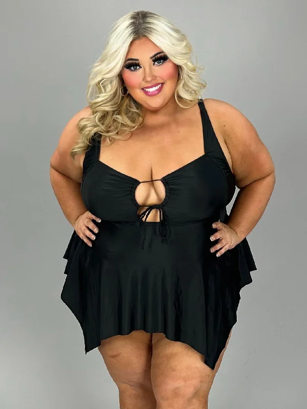 Don’t Miss Out SWIM-G {Pull It Together} Black Keyhole 2 Piece Swimsuit CW EXTENDED PLUS SIZE 4X