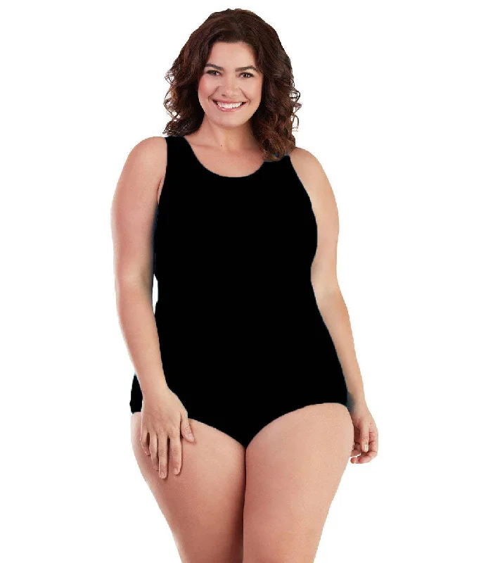 Closeout AquaSport Crossback Tanksuit Black