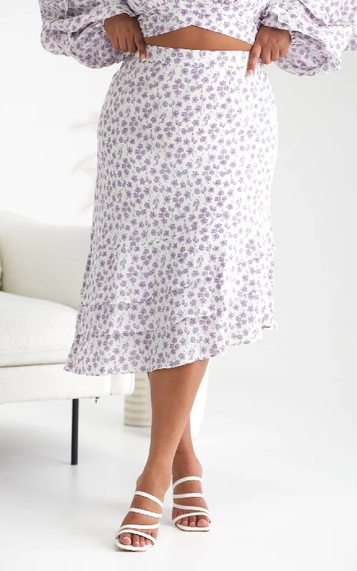 Best Bargains Luella Skirt - White Lilac Floral