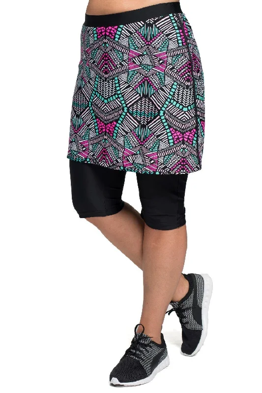 Daily Deals AMPHI SPIRIT ATHLETIC SKIRTED CAPRIS 16" for Swim and Sports