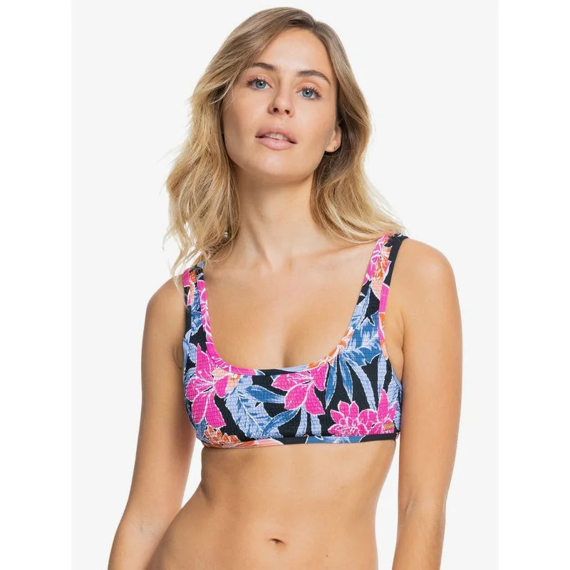 Savings Galore Roxy Tropical Oasis Smocked Bralette Bikini Top