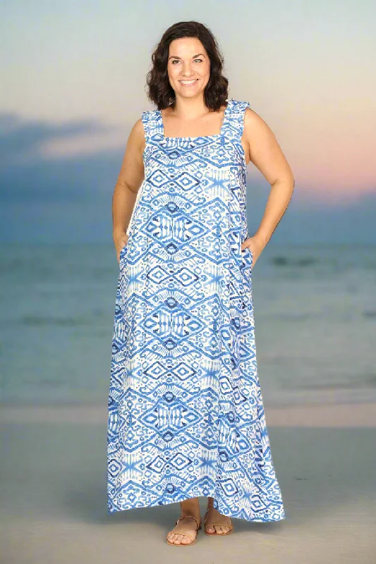 Unmissable Offer Claire Summer Maxi Dress in Azure Sky
