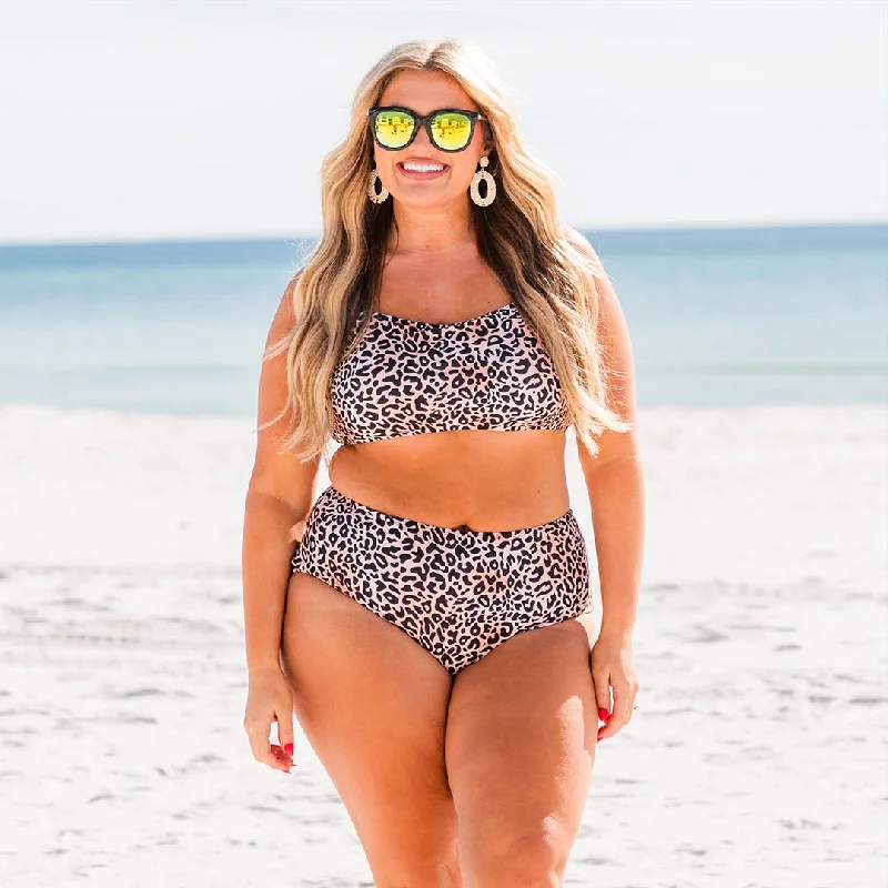 Act Now Jungle On The Beach Swim Bottom, Leopard