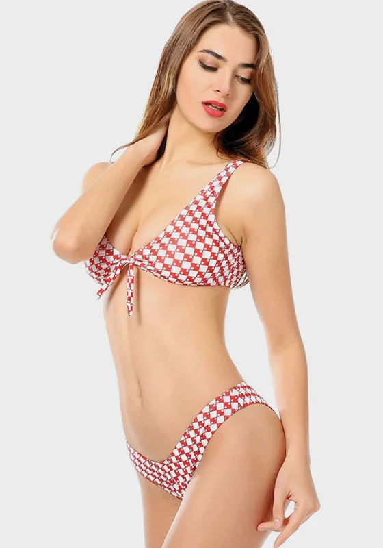 Crazy Deals Eligia High Cut Plaid Bikini