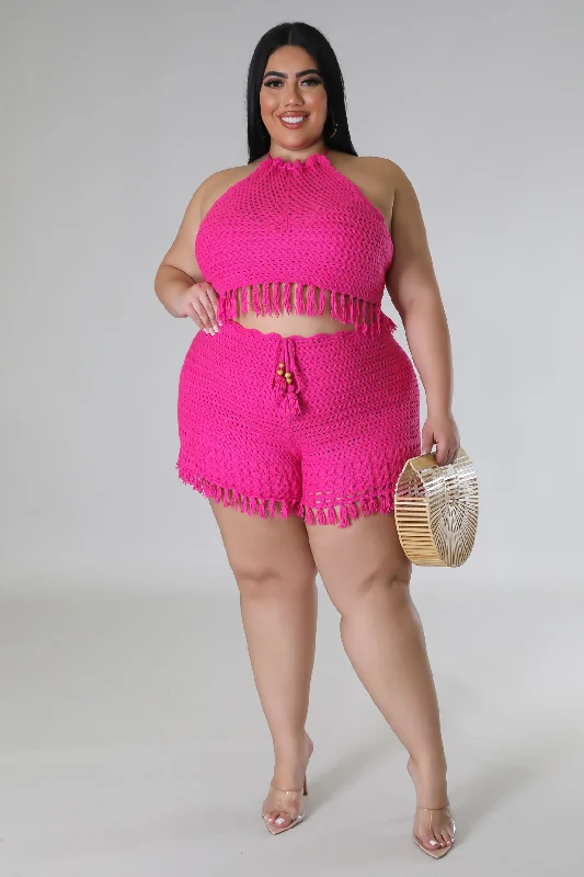 Deal Frenzy Paradise Sunrise Short Set