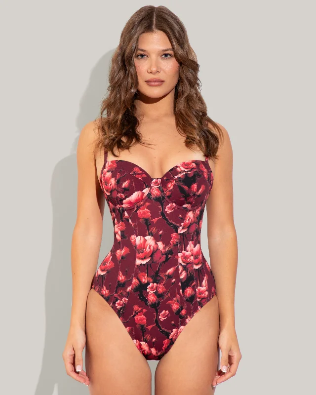 Massive Deals Lushy Cranberry Floral - Regular/Long