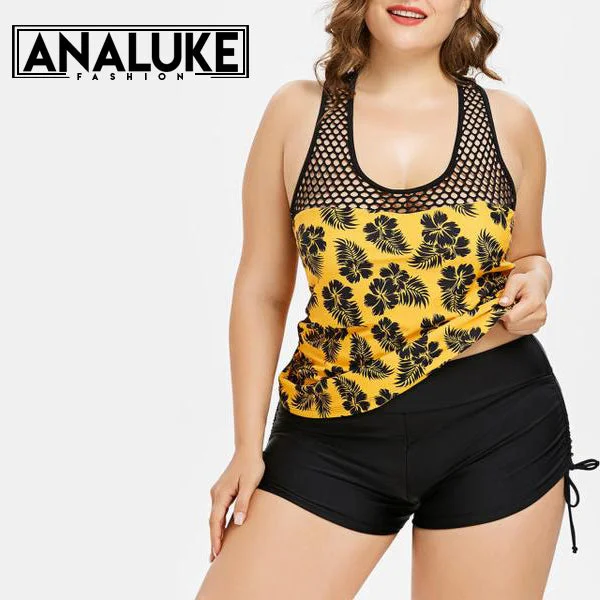 Buy Now Large Size Flower Printed Swimwear