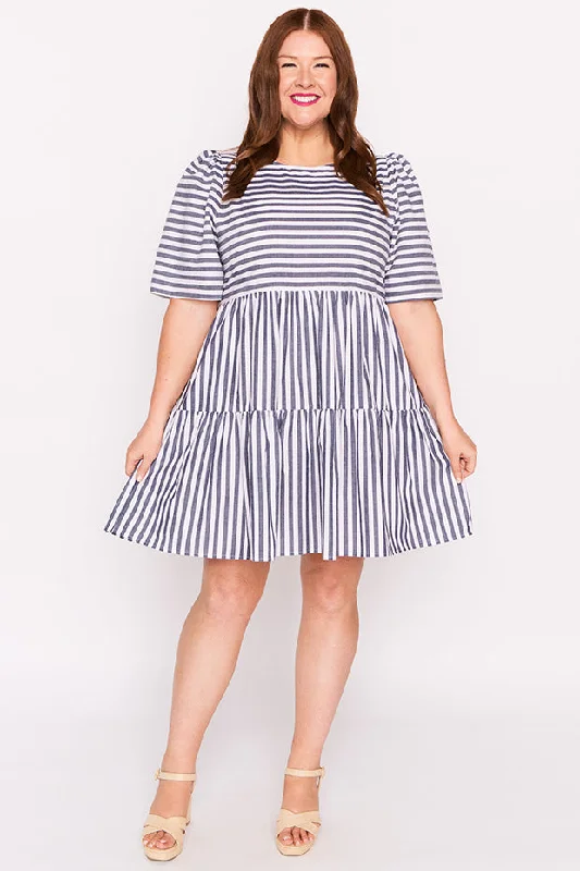 Limited Quantity Ronnie Navy Stripe Dress