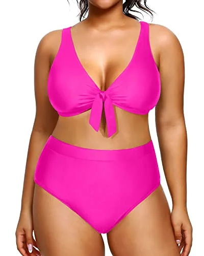Special Offer Plus Size Tummy Control Swimwear Bikini High Waisted Two Piece-Neon Pink Special Offer Plus Size Tummy Control Swimwear Bikini High Waisted Two Piece-Neon Pink