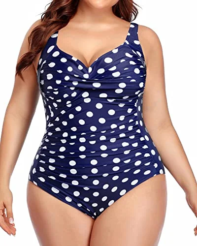 Special Price Tummy Control Plus Size Swimwear Twist Front Ruched Bathing Suits for Women