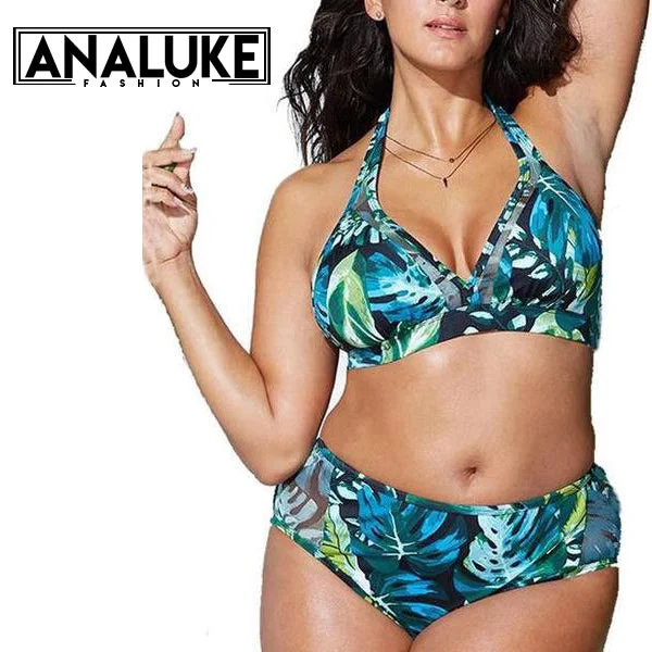 Get It Before It’s Gone Big Size Printed Leaf Swimwear