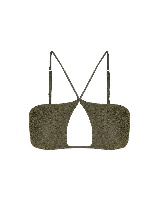 Limited Quantity Mesh Nicole Top - Evergreen