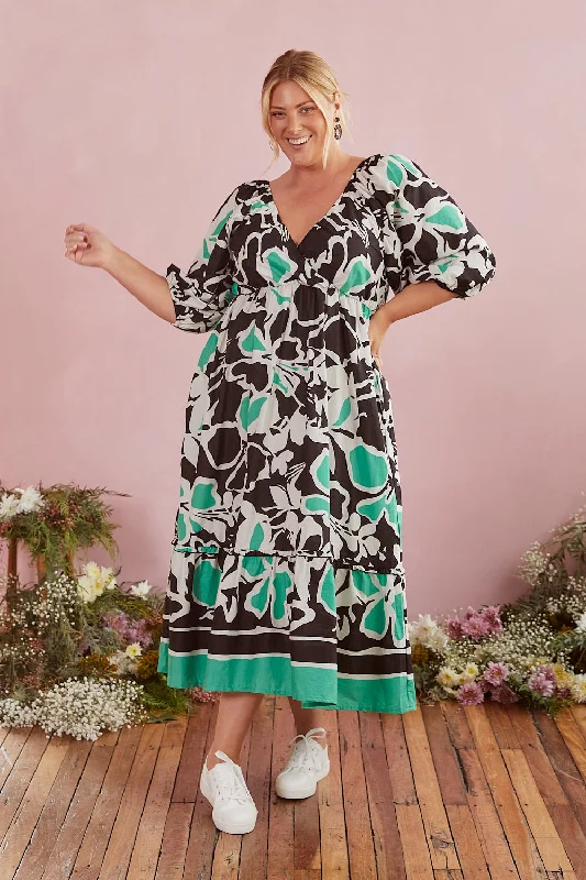 Warehouse Sale Alison 3/4 Sleeve Maxi Dress in Helsinki Summer