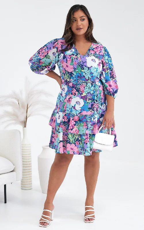 Price Meltdown Alicie Dress - Blue Multi Floral