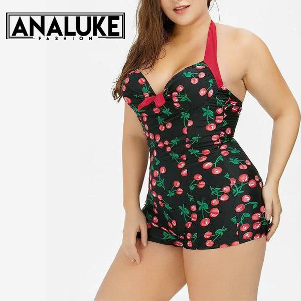 Huge Savings Plus Size Cherry Swimsuit