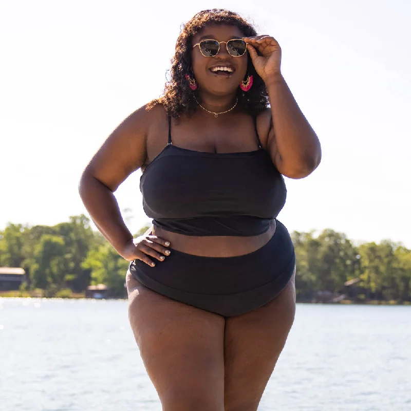 Closeout Sale Hidden Islands Swim Top, Black