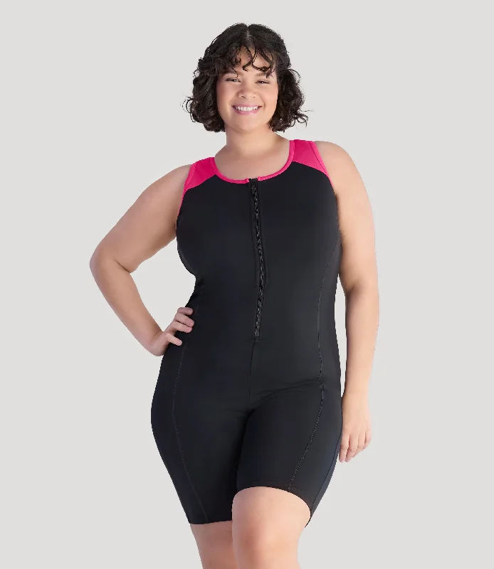 Price Meltdown QuikEnergy Racerback Zip Front Aquatard Lotus Pink Black