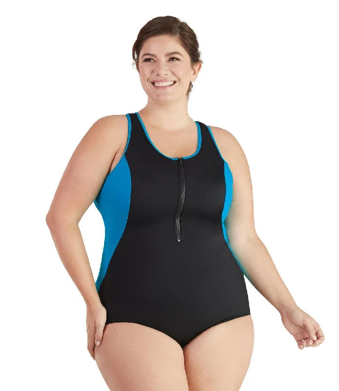 Low Prices QuikEnergy Zip Tank Suit Turq and Black