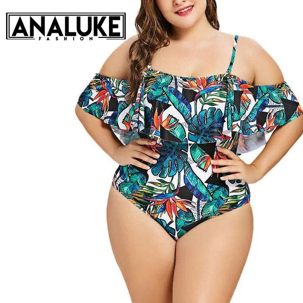 YEAR-End Clearance Leaf Printed Swimsuit