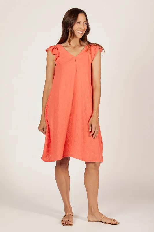 Final Clearance Rivka Crinkle Cotton Short Dress in Candlelight