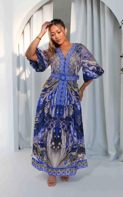 Bargain Prices Santorini Maxi Dress - Blue Print
