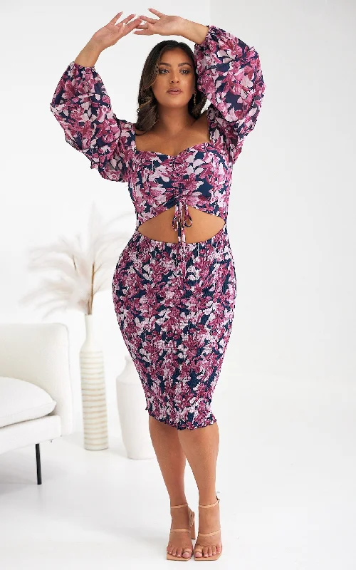 Sneak Peek Sale Leona Dress - Navy Floral