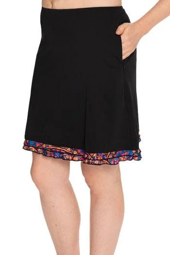 Online Only Aqua Terra Ruffle Swim and Sports Skirt 18.5" - Chlorine Proof (with attached shorts)