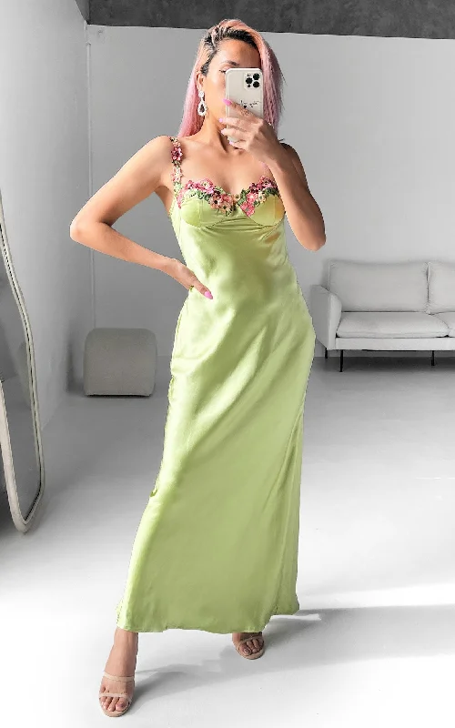Price Rollback Elloise Maxi Dress - Lime Green