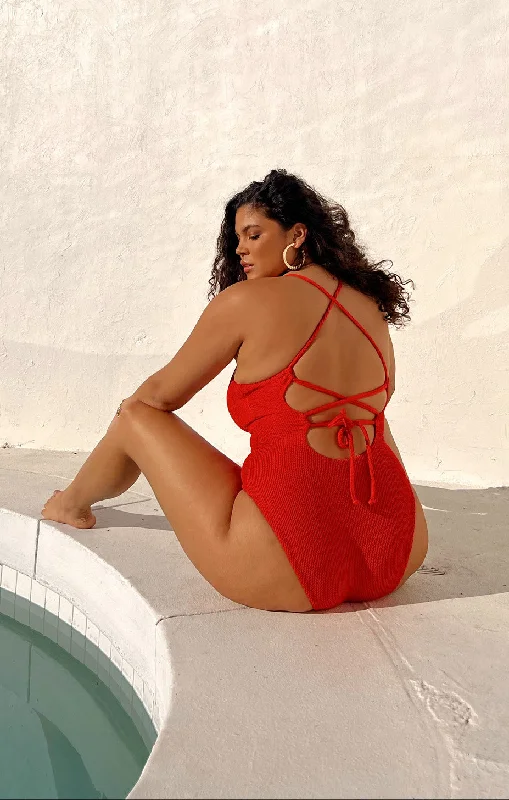Limited Quantity Positano One Piece ~ Red Scrunch