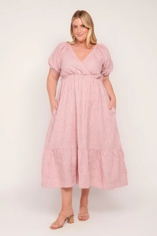 Price Break Alison Linen Midi Dress in Beverly Hills