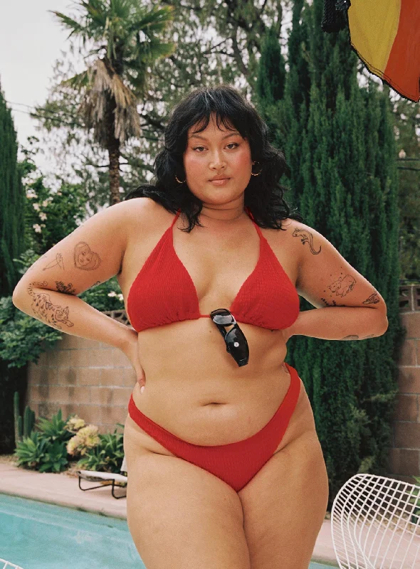 Take Advantage Blanca Bikini Top Red Curve