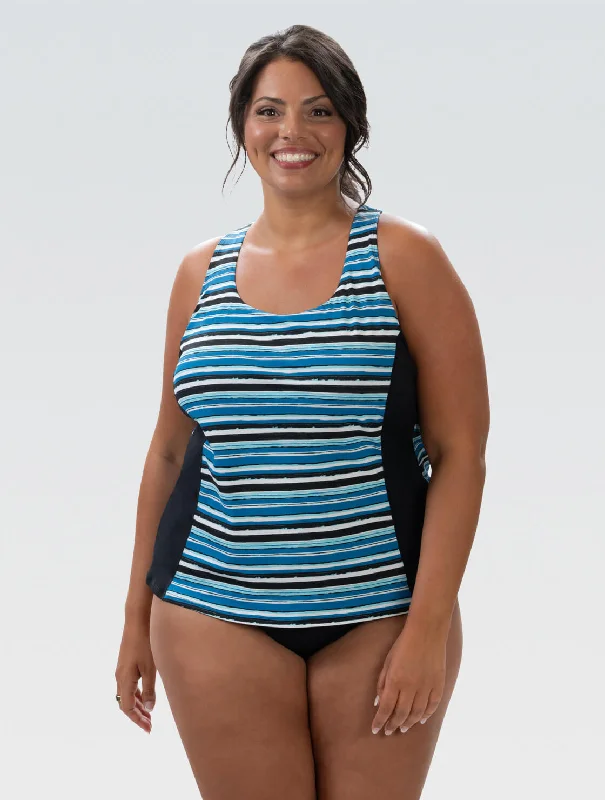 Special Savings Dolfin Aquashape Harbor Print Twist Back Tankini Top