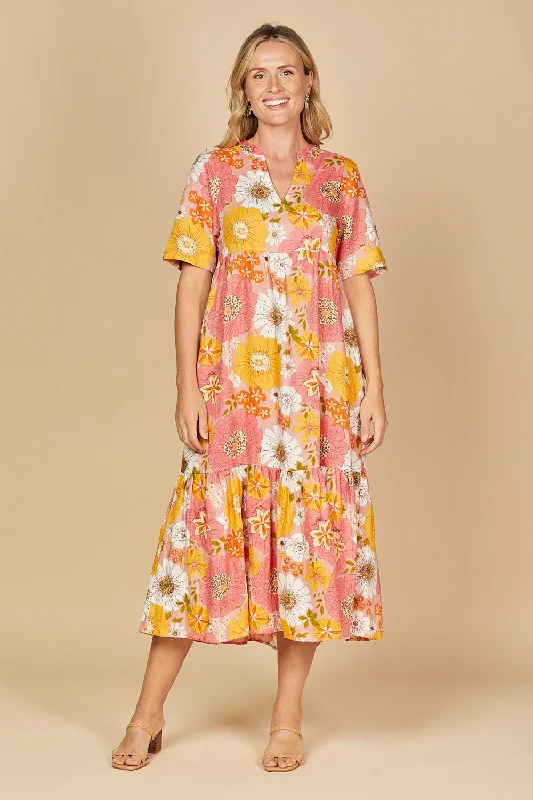 Weekend Special Sabre Linen V-Neck Maxi Dress in Vienna