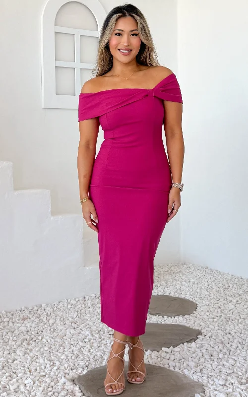Bonus Savings Mirella Midi Dress - Hot Pink