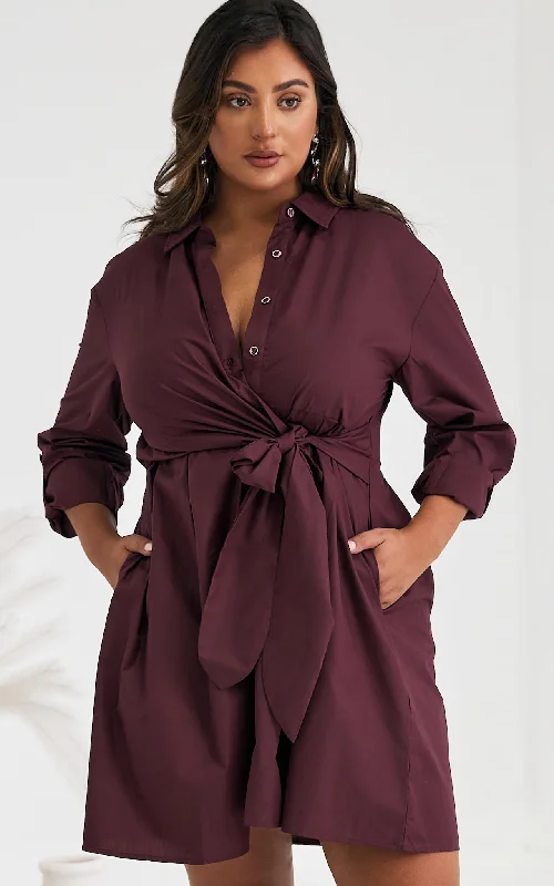 Daily Deals Esther Mini Dress - Burgundy