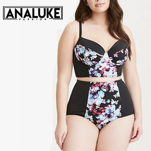 Inventory Reduction Plus Size Floral Printed Swimsuit