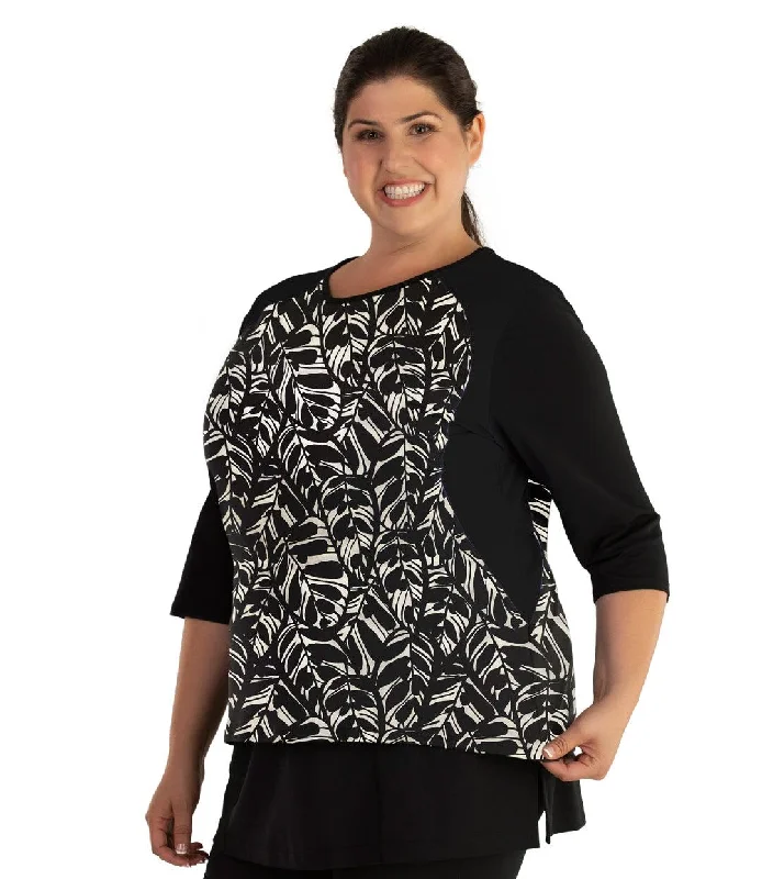 Price Cut AquaSport Three Quarter Sleeve Rash Guard - Tropical Print