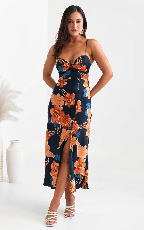 Today’s Special Lyla Maxi Dress - Navy Orange Floral