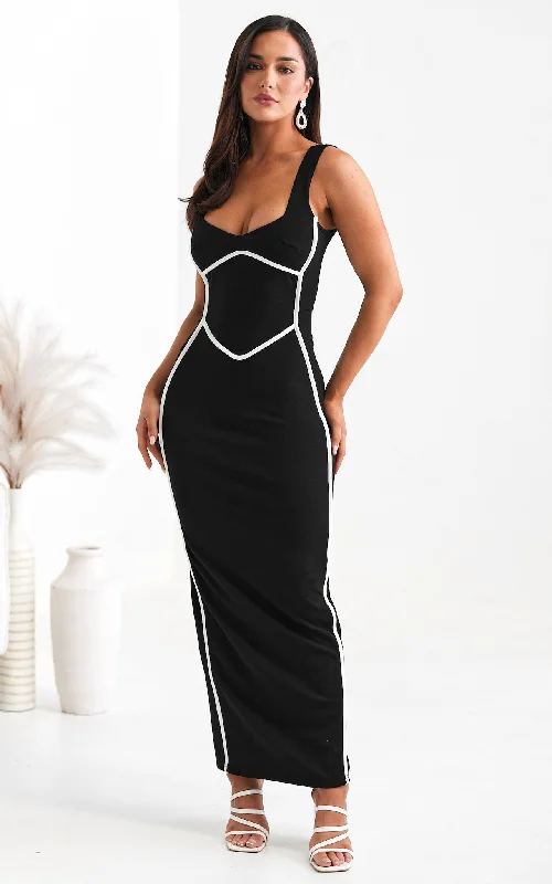 New Deals Azalea Maxi Dress - Black White