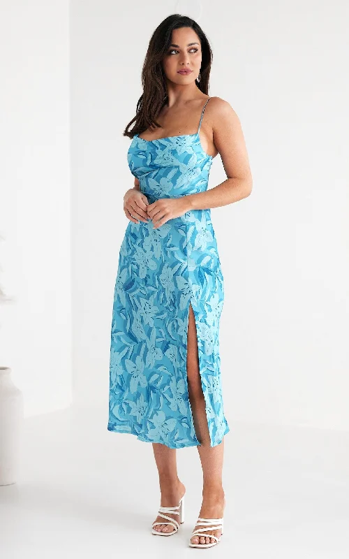 Overstock Sale Cannes Maxi Dress - Blue Floral
