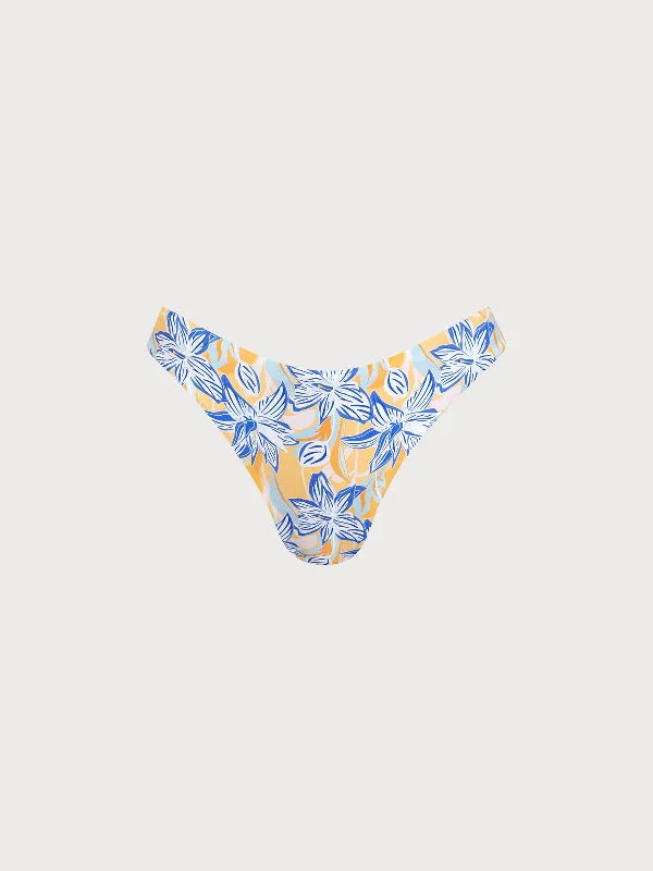Discount Extravaganza Blue Print Natural Waisted Bikini Bottom
