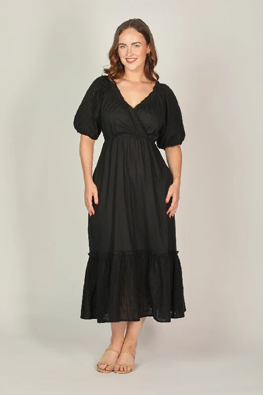Savings Spectacular Alison Broderie Anglaise Dress in Black