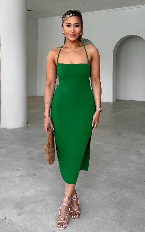 Flash Deals Saunders Midi Dress - Amazon Green