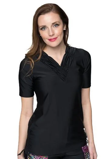 Hurry In Spring Romance Short Sleeve UV Swim Top